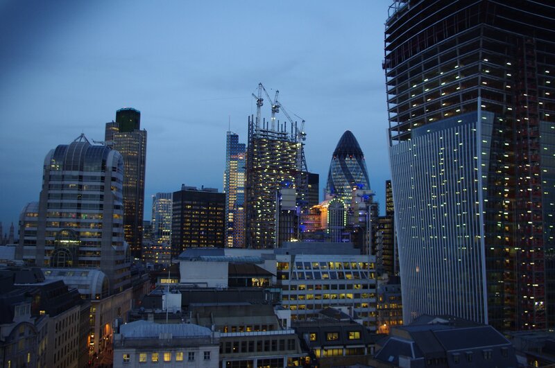 London skyline at dusk