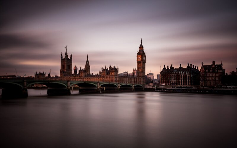 London skyline at dusk