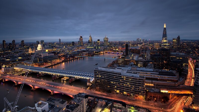 London Skyline at Dusk — Blue, Dramatic, Night