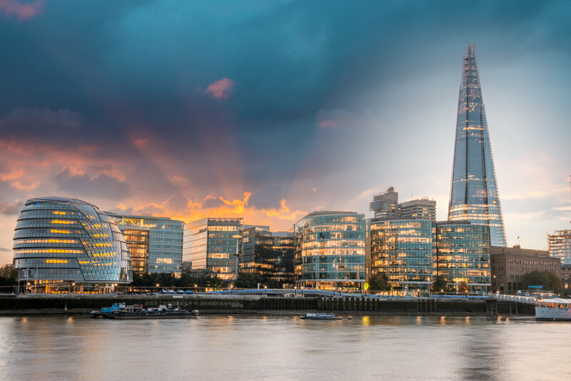 London Skyline at Dusk — Blue, Dramatic, Sunset