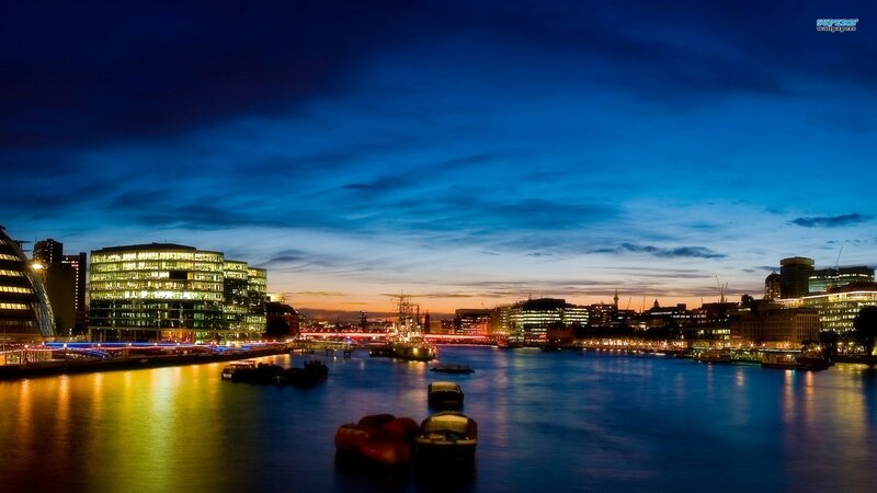 London Skyline at Dusk — Blue