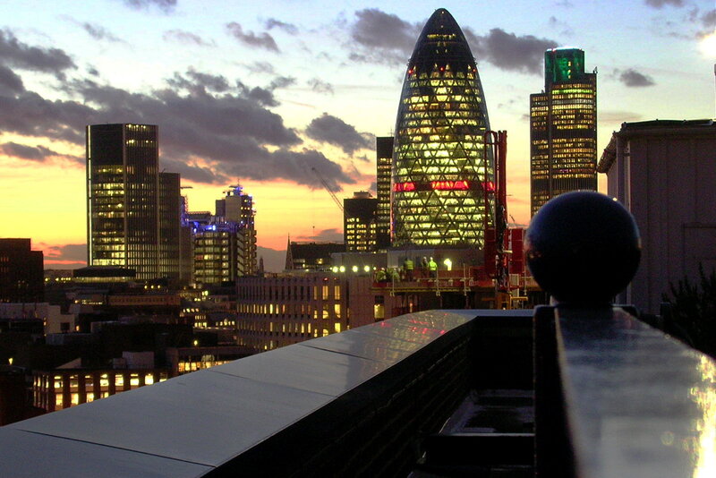London Skyline at Dusk — Orange, Dramatic, Sunset, Photograph