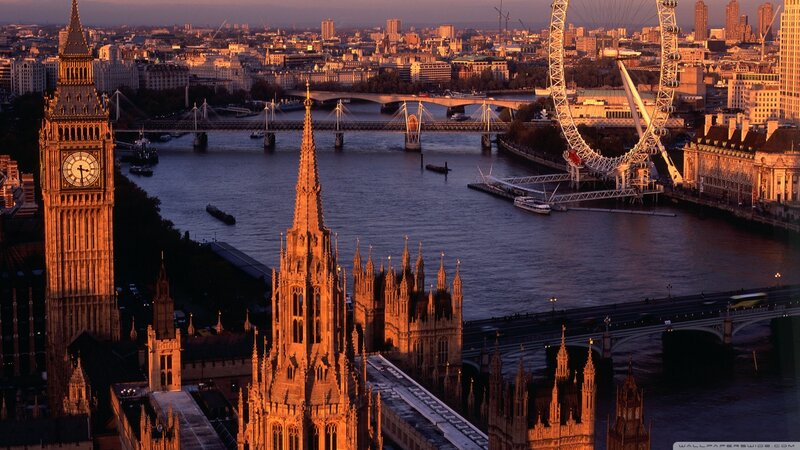 London Skyline at Dusk — Orange