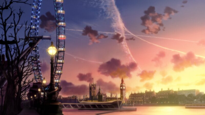 London Skyline at Dusk — Purple, Dramatic, Sunset, Anime