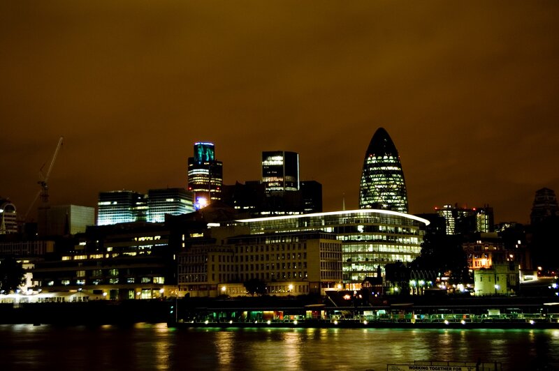 London skyline at night