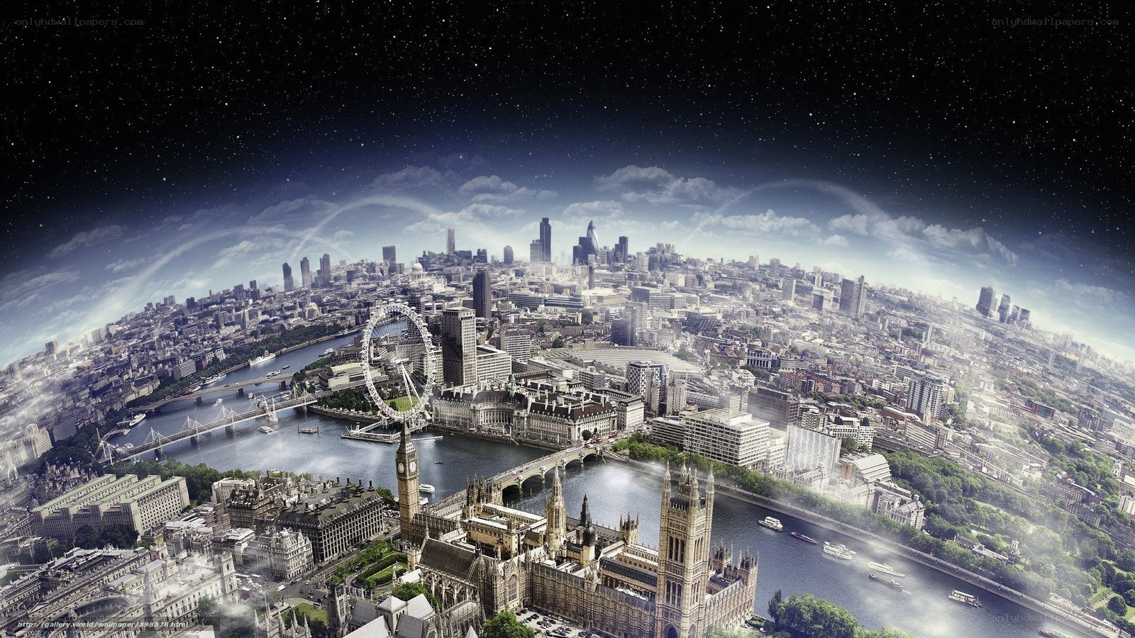 London skyline at night