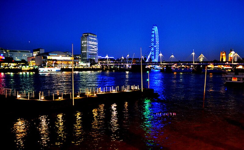 London Skyline at Night — Blue, Calm