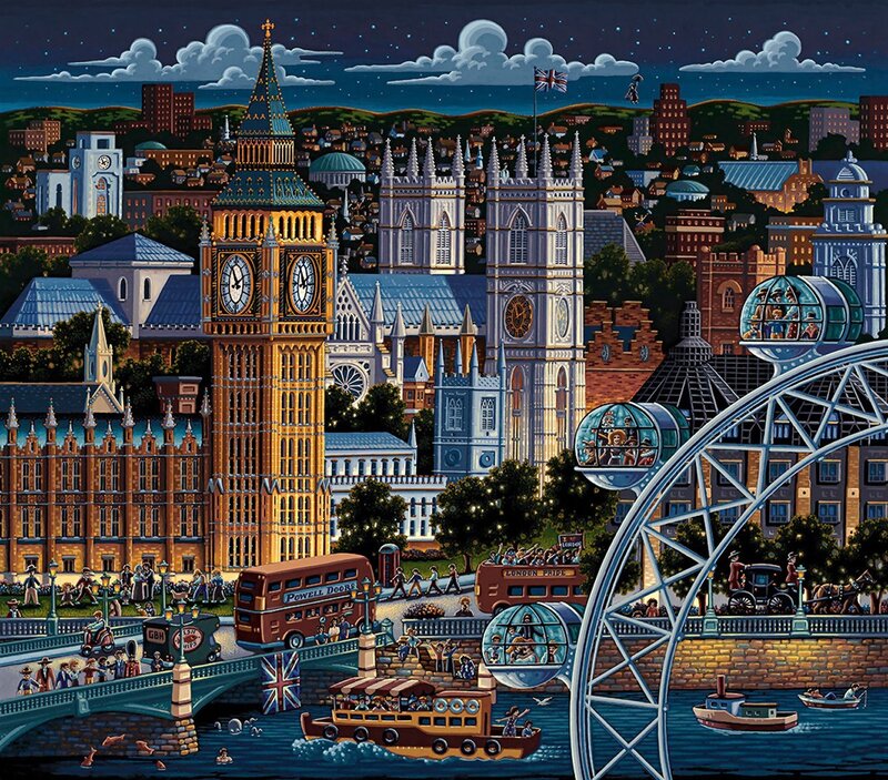 London Skyline at Night — Blue, Nocturnal