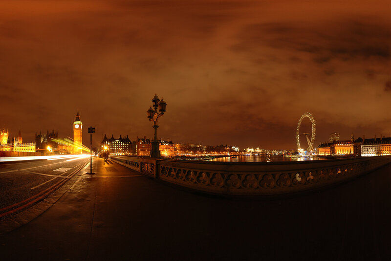 London Skyline at Night — Orange
