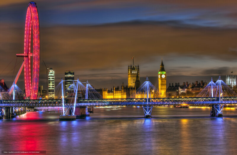 London Skyline at Night — Red, Dramatic