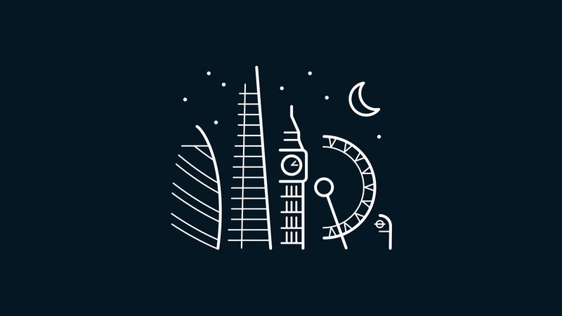 London Skyline at Night — White