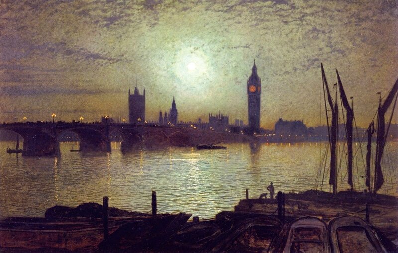 London Skyline at Night — Yellow