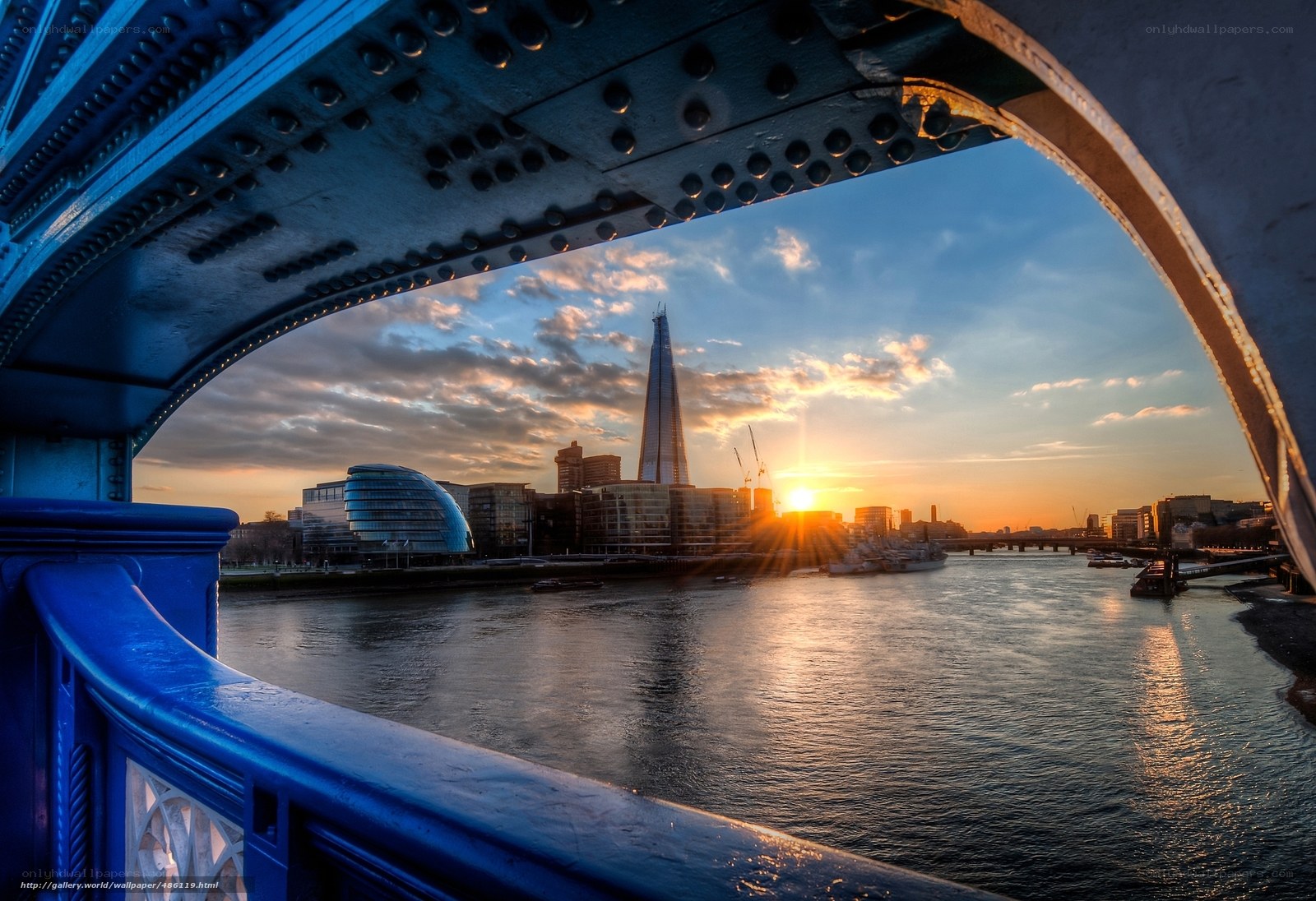 London skyline at sunset