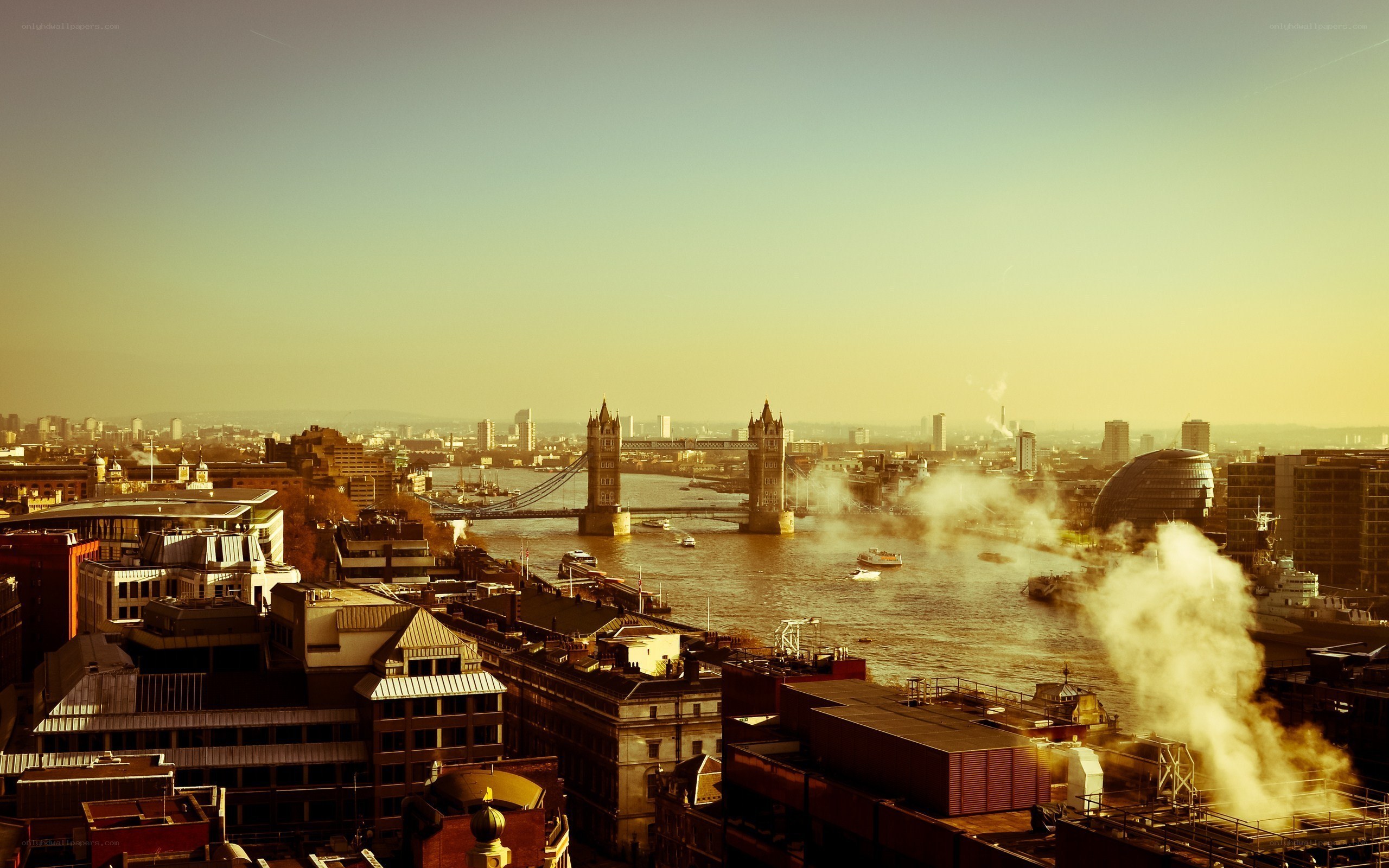 London skyline at sunset