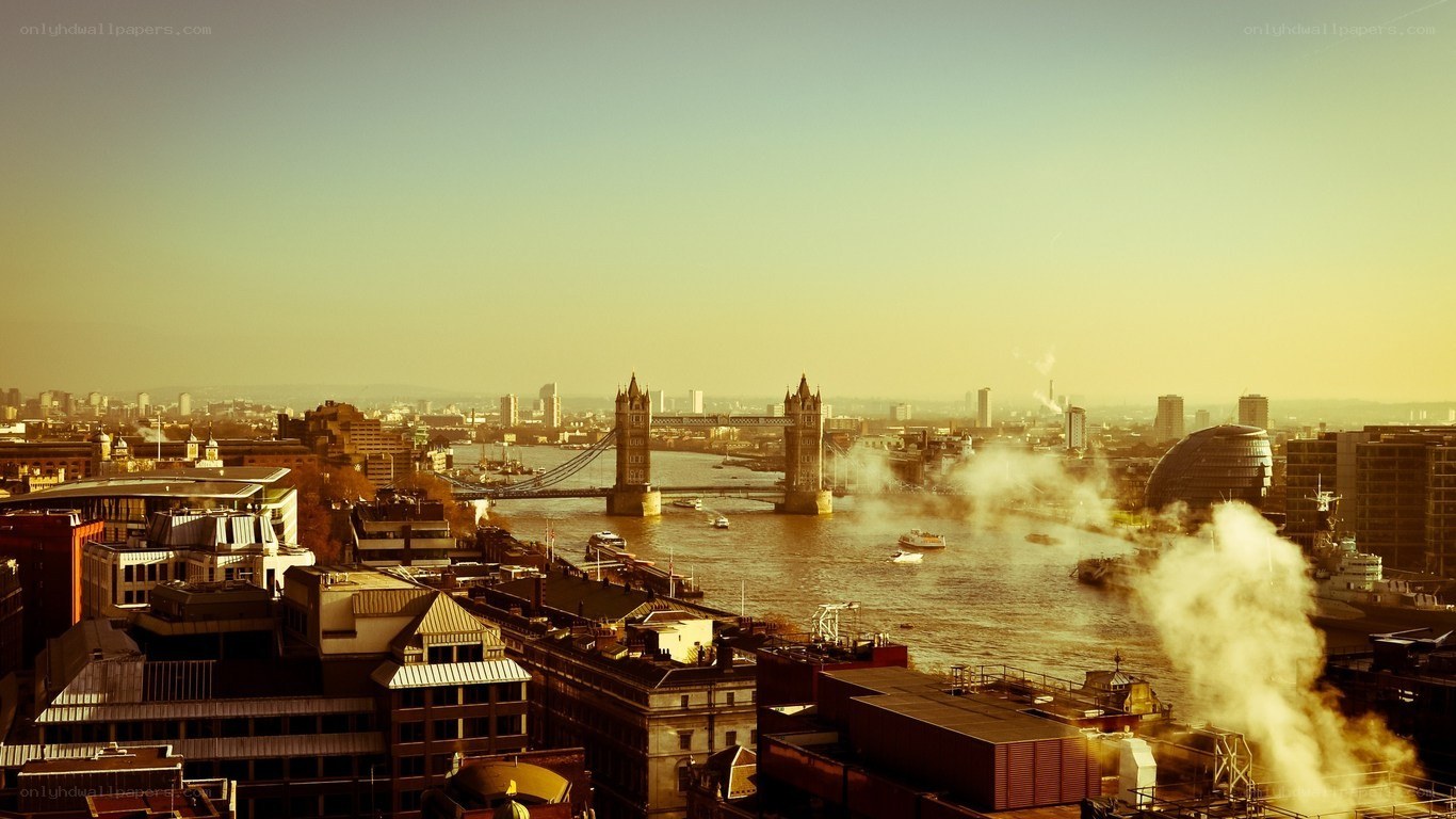 London skyline at sunset