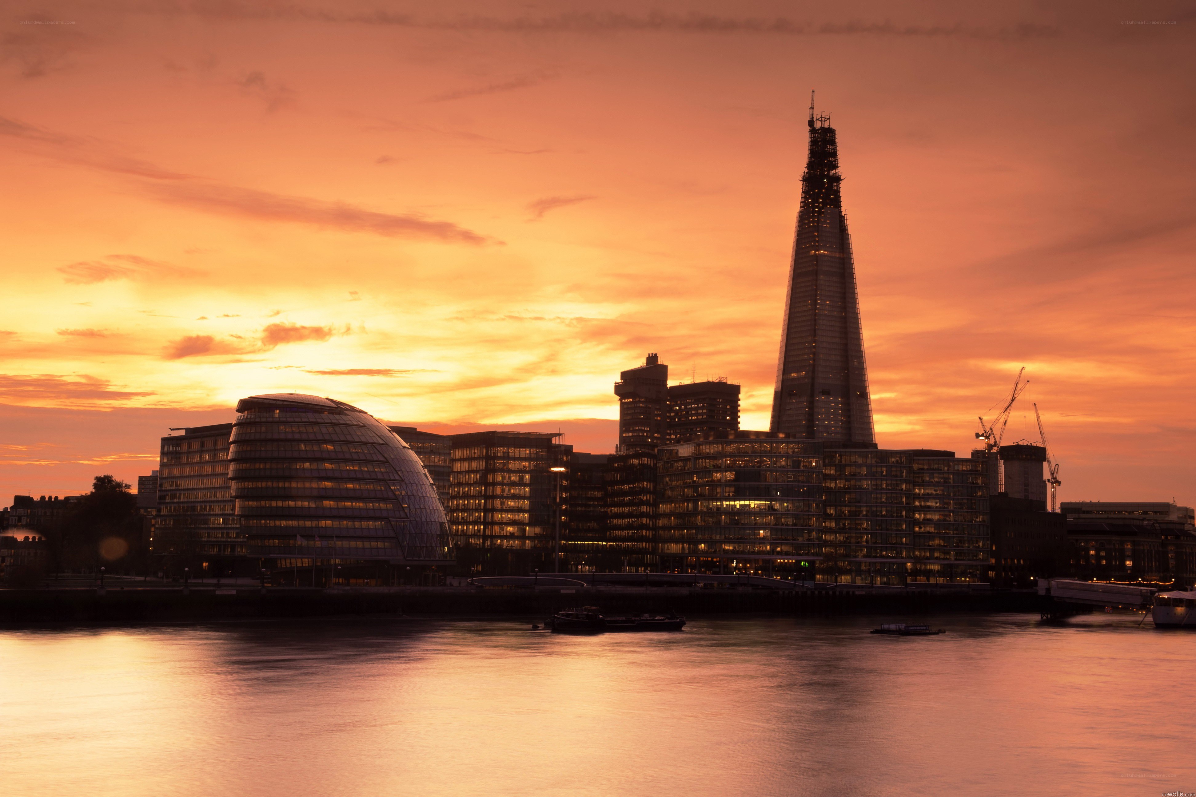 London skyline at sunset