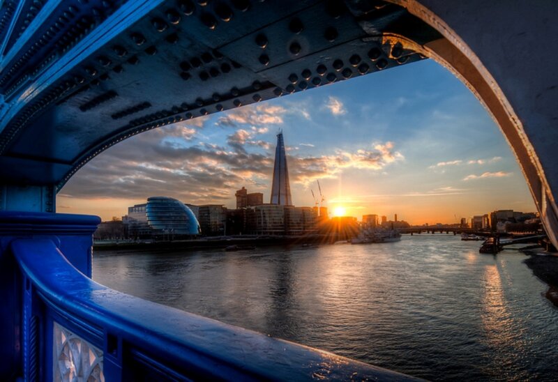 London Skyline at Sunset — Blue