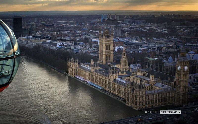 London Skyline at Sunset — Brown, Dramatic