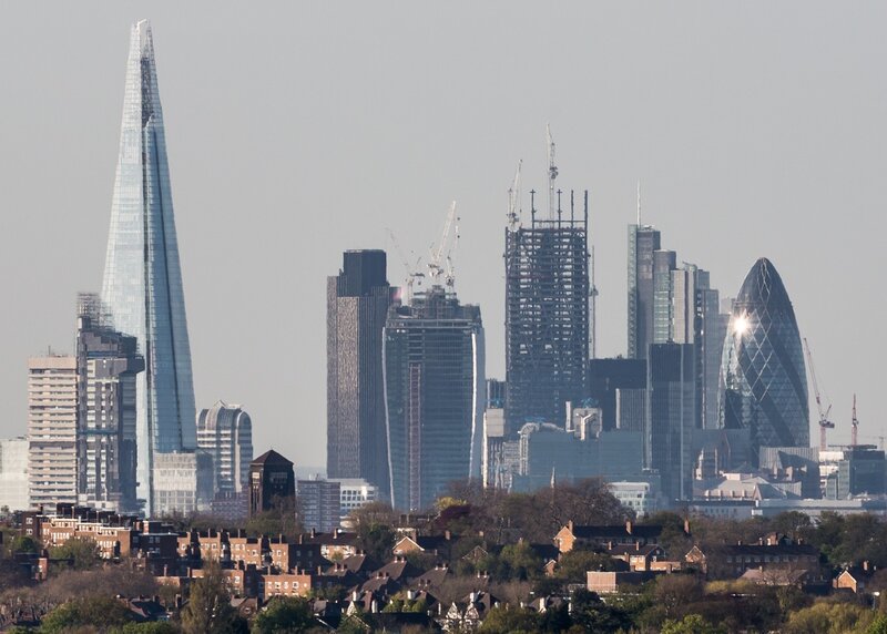 London Skyline — Gray, Hazy