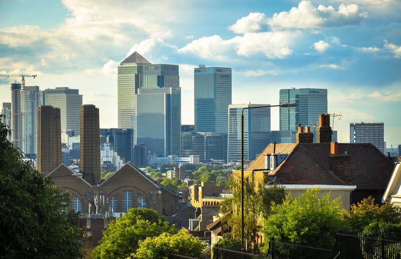 London Skyline View — Blue, Serene