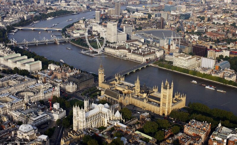London Skyline View — Brown