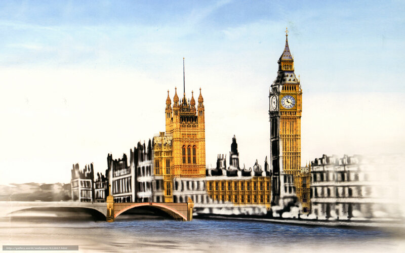London Skyline with Big Ben — Blue, Serene