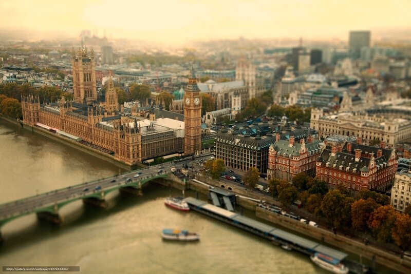 London Skyline with Big Ben — Brown, Serene
