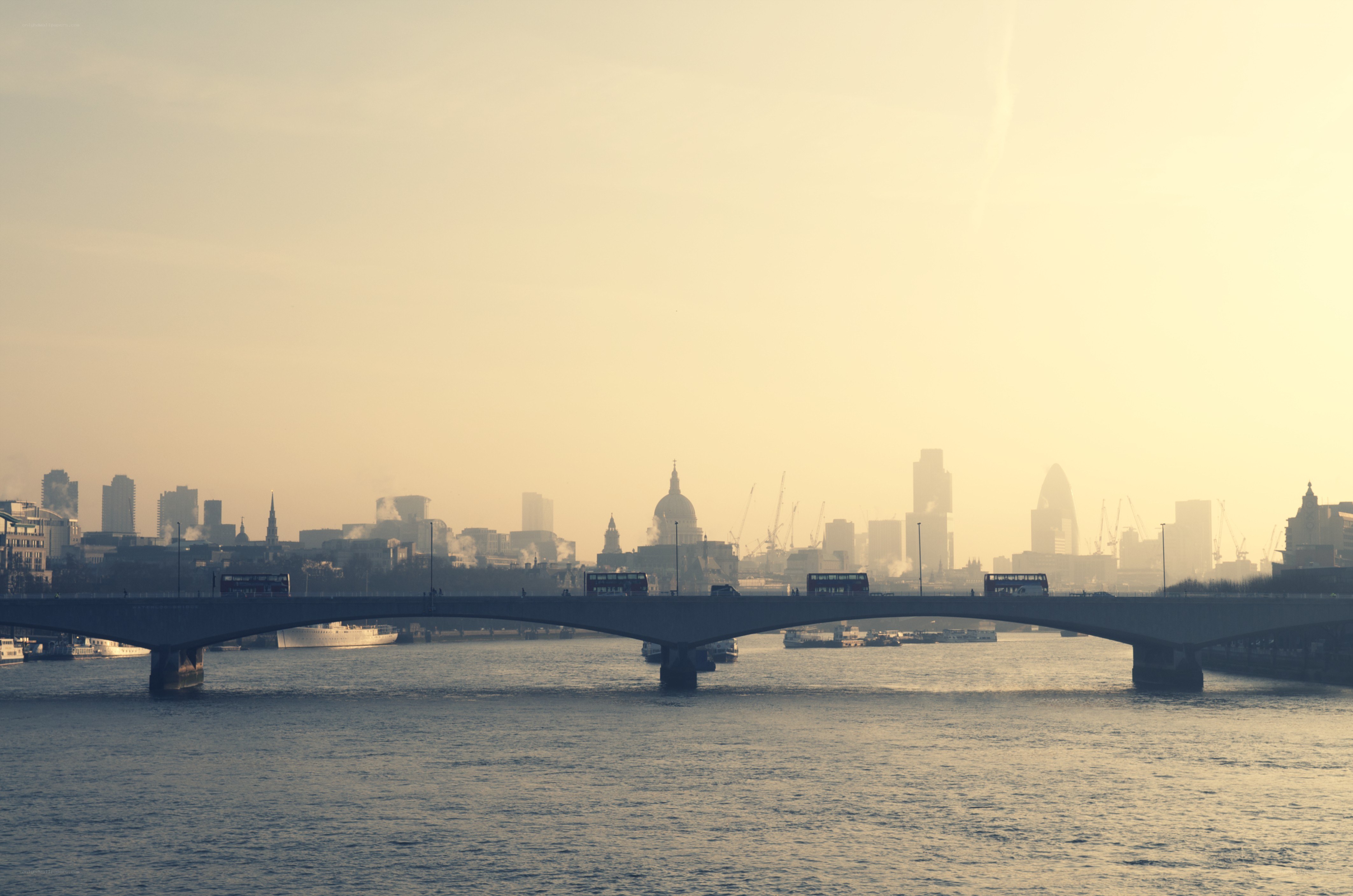 London skyline with bridge