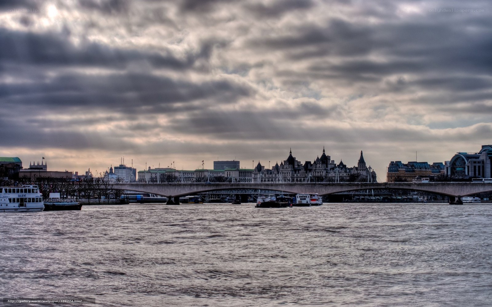 London skyline with bridge