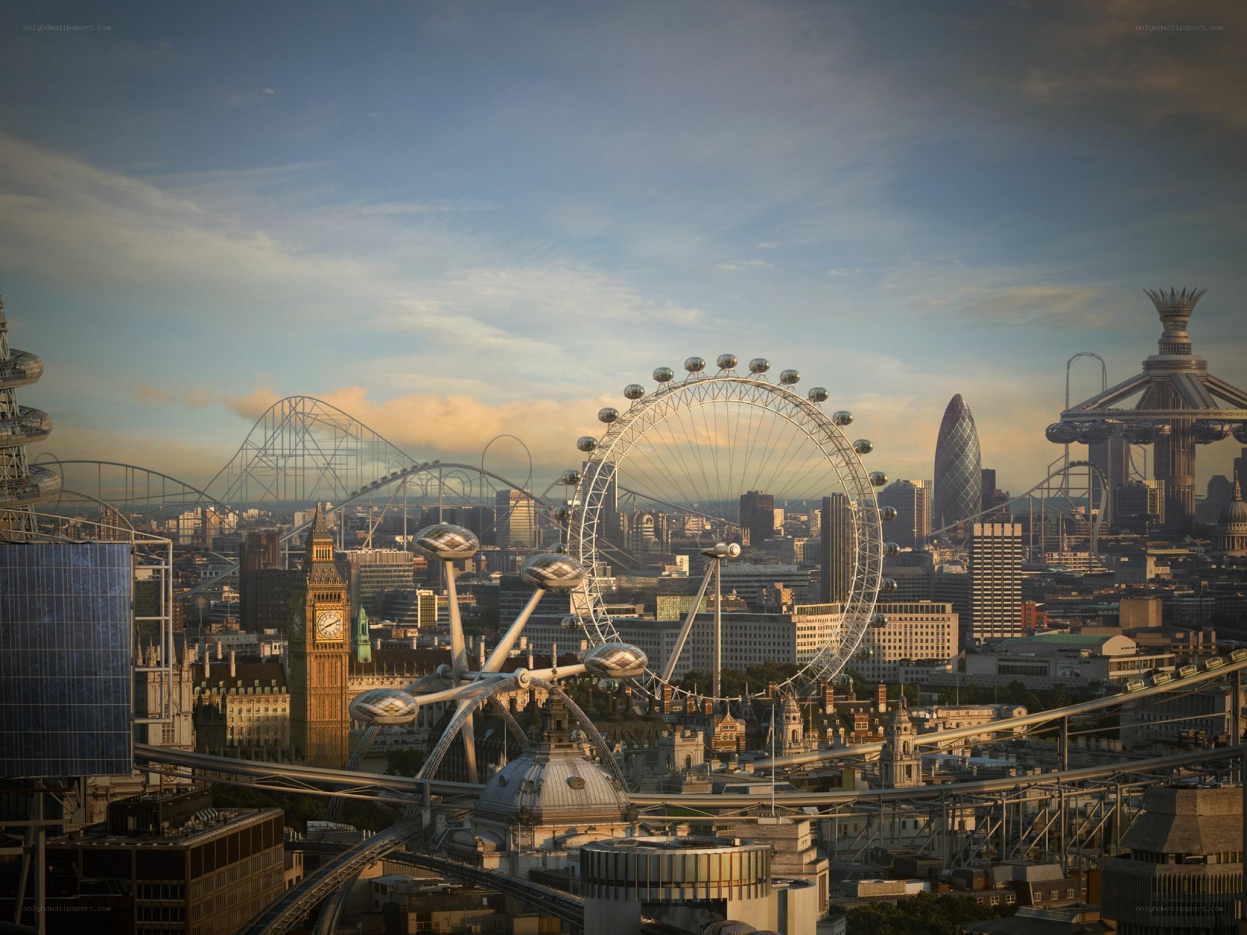 London skyline with futuristic elements