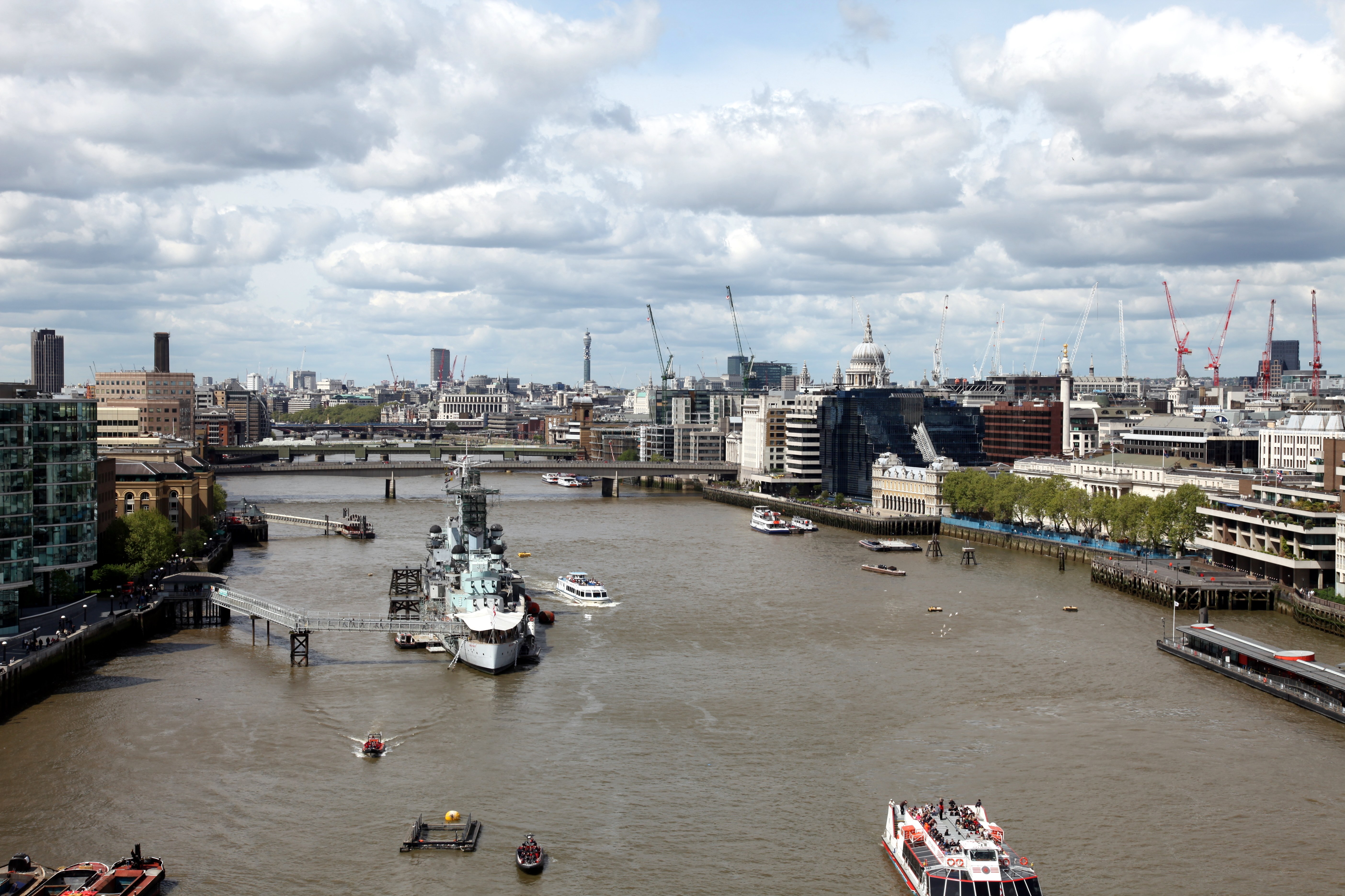 London skyline with HMS Belfast