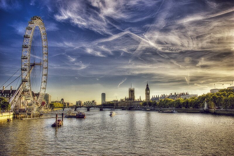 London skyline with London Eye