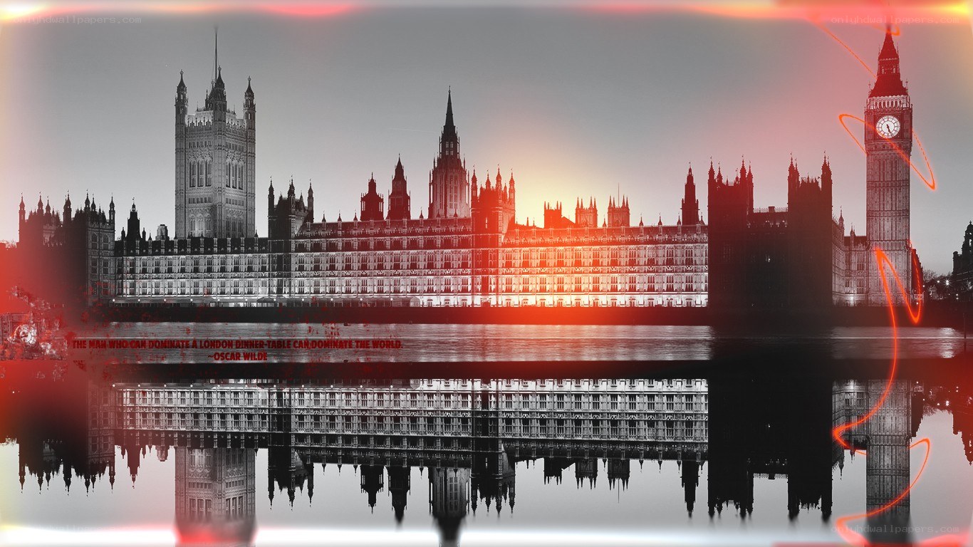 London skyline with quote