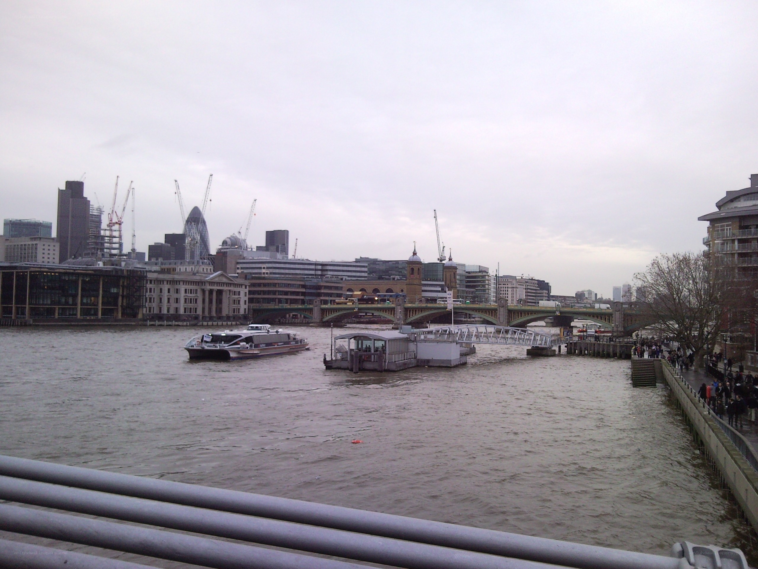 London skyline with river and bridge