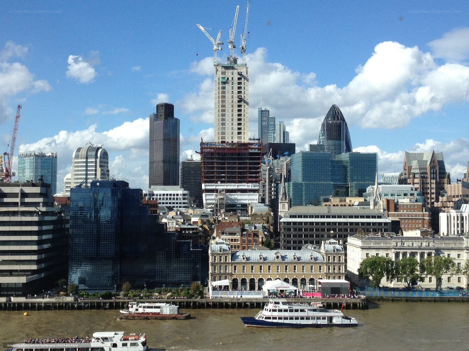 London skyline with river