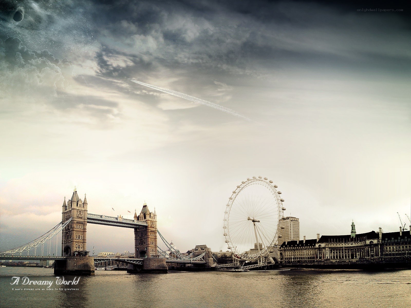 London skyline with Tower Bridge