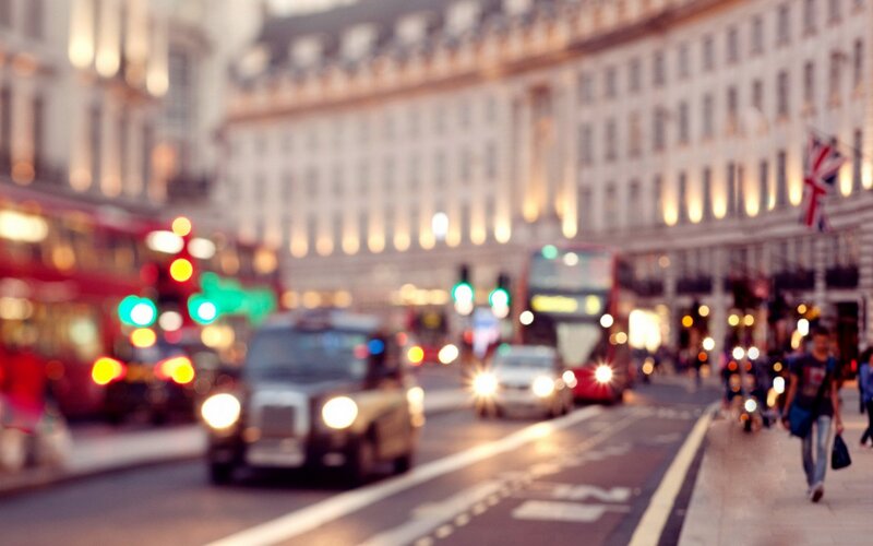 London Street at Dusk — Red