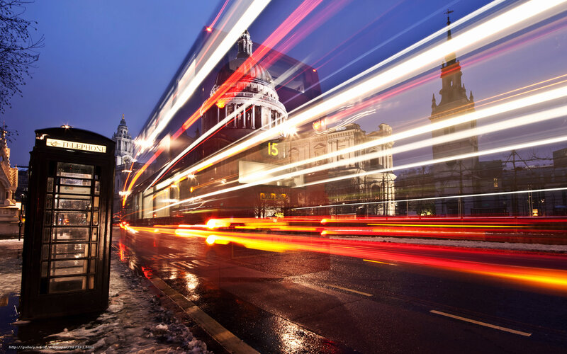 London Street at Night — Blue, Dynamic