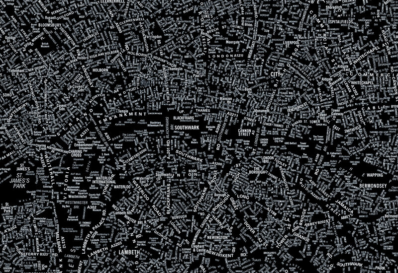 London street map typography