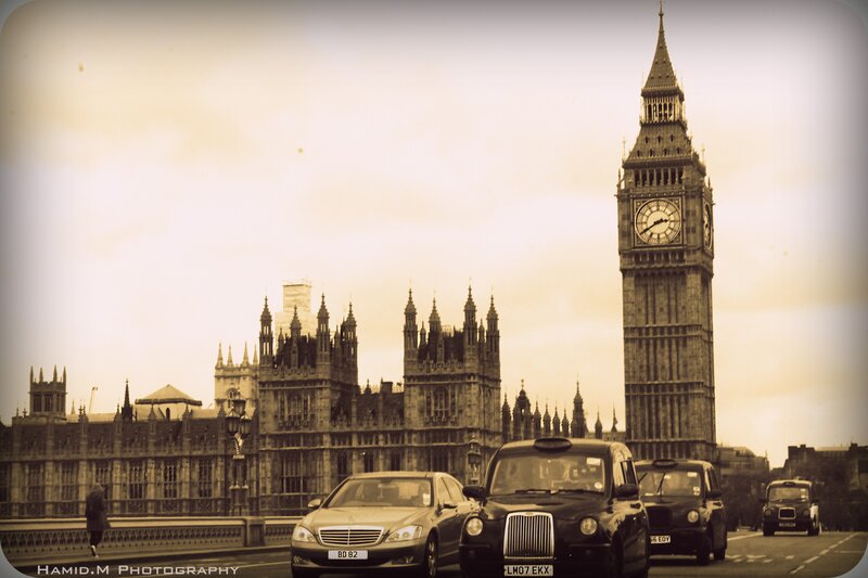 London Street Scene — Sepia