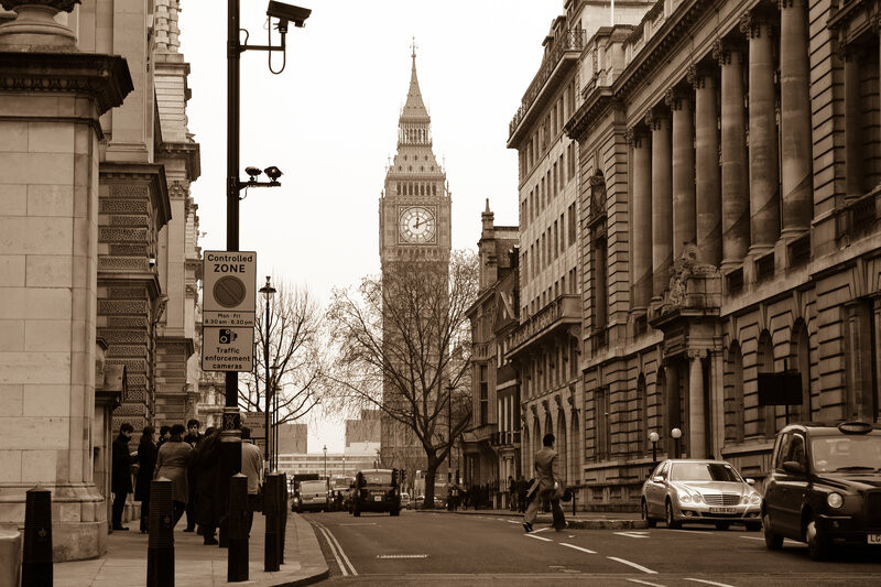 London street with Big Ben