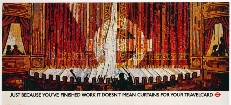 London Underground ad with mosaic art