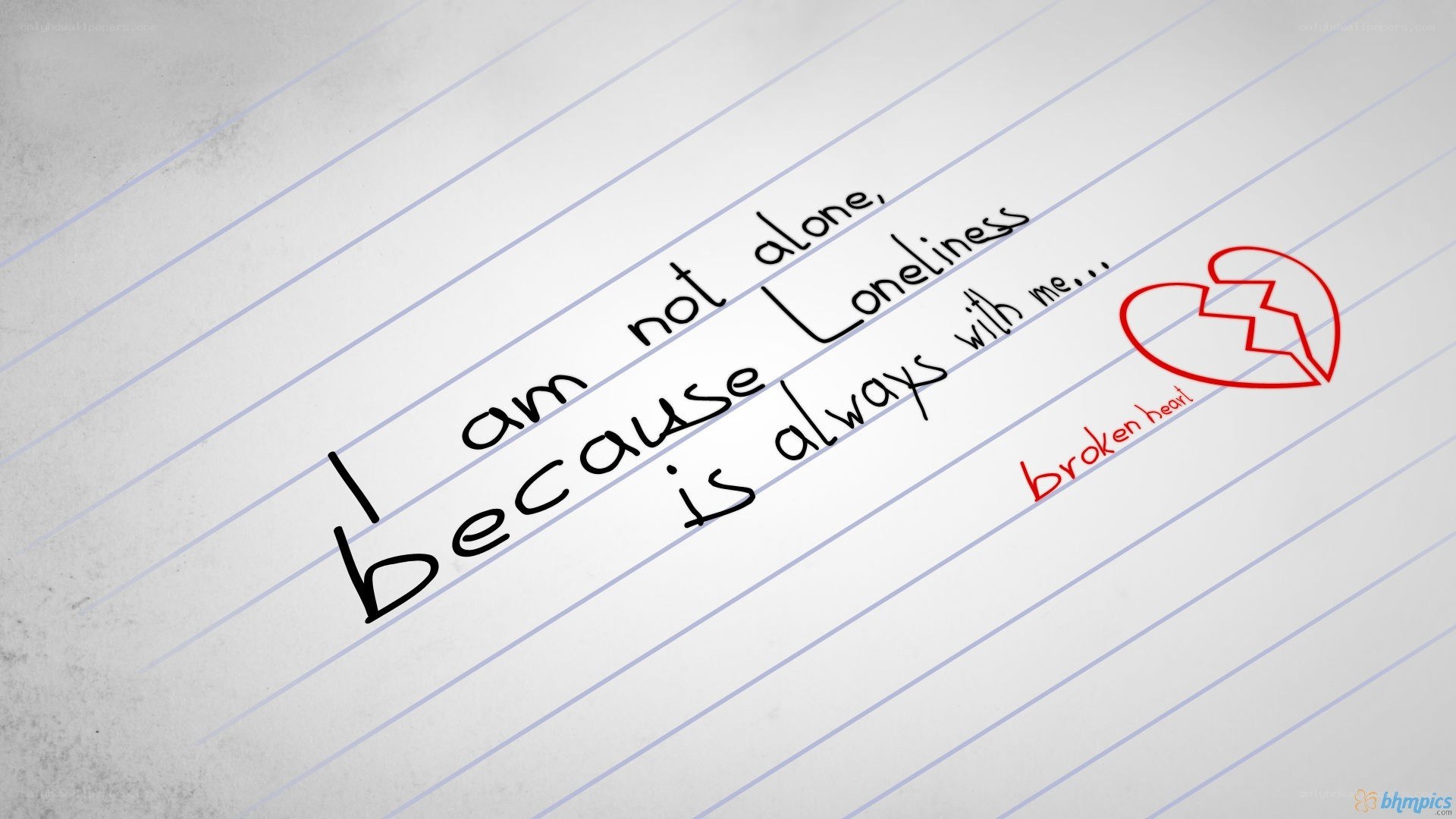 loneliness note with broken heart