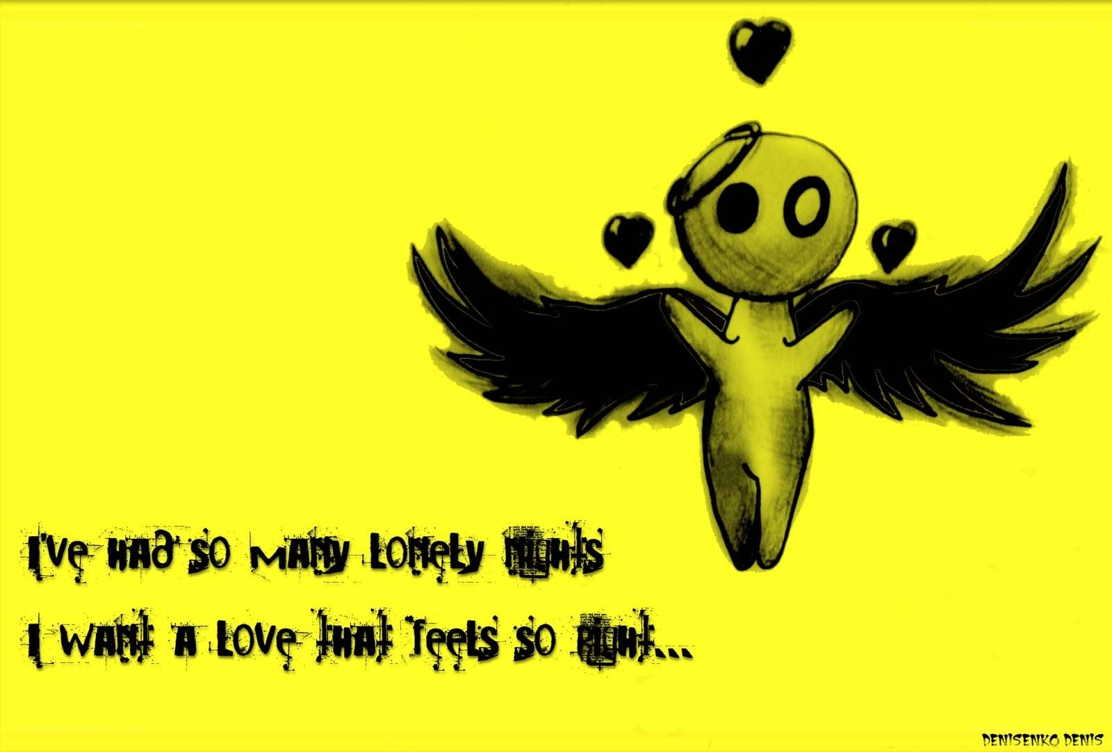 lonely angel with hearts