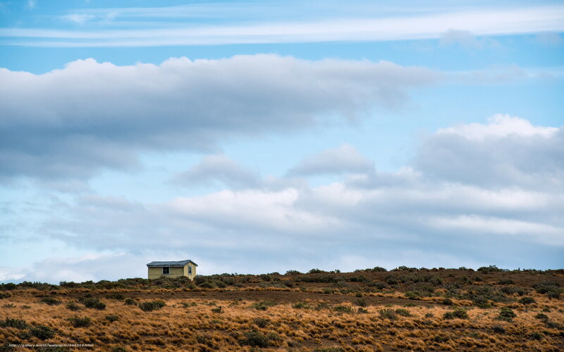 lonely cabin on a hill