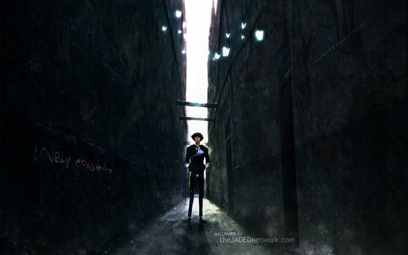 lonely cowboy in dark alley