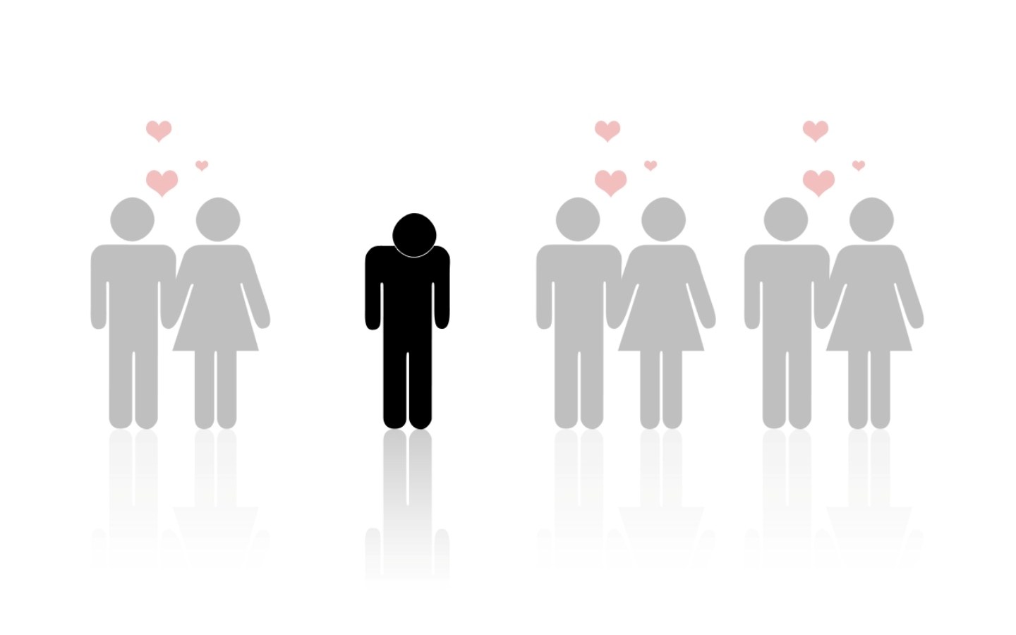 lonely figure among couples