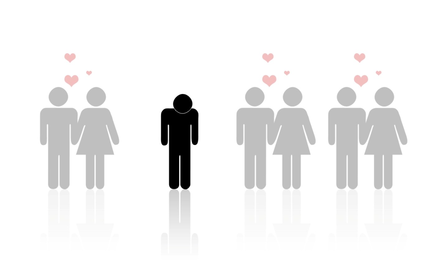 lonely figure among couples