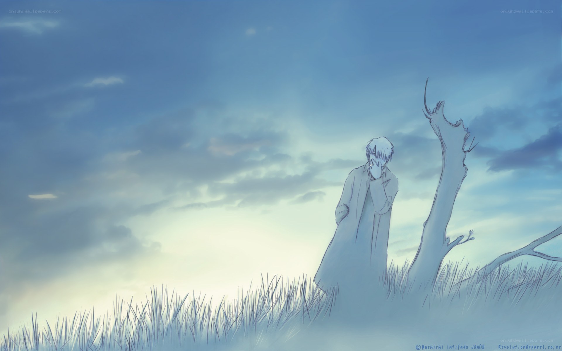 lonely figure in a field