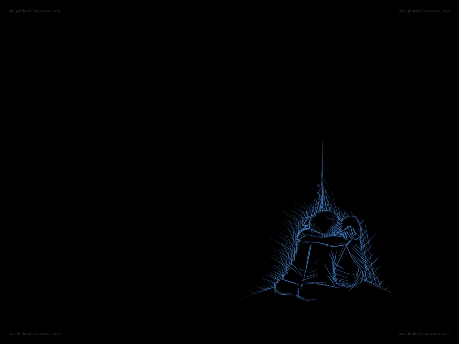 lonely figure in darkness